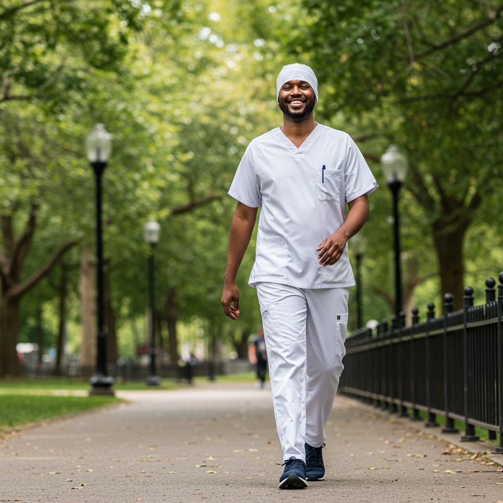 Patient enjoying a walk post-recovery